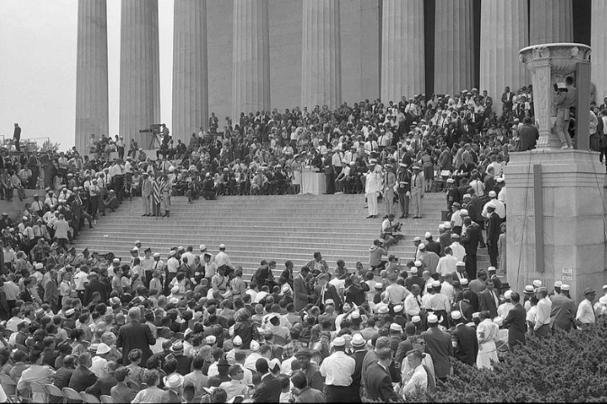 Civil Rights March at the Lincoln Memorial in Washington DC